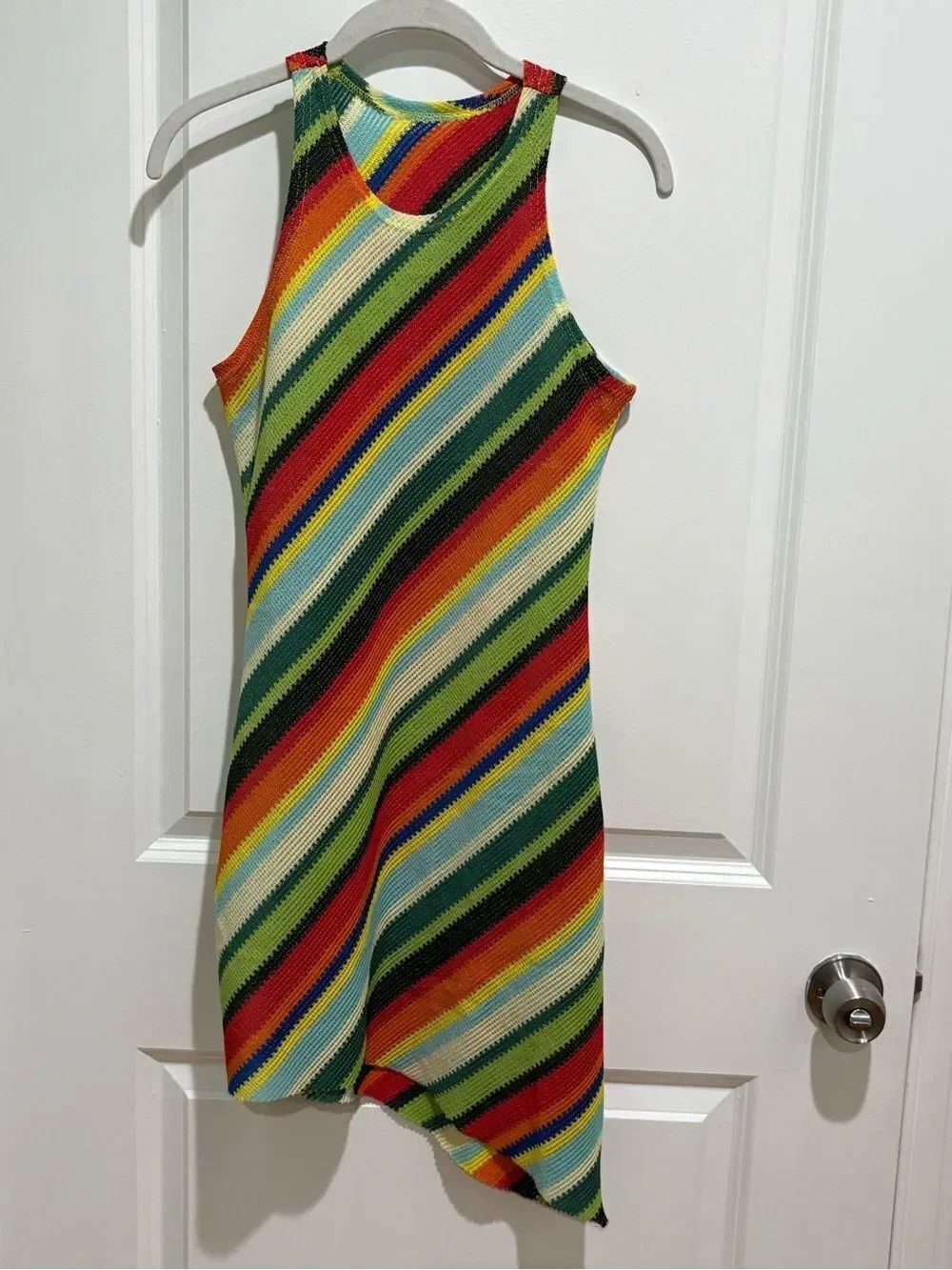 Multicolor Striped Knit Swim Coverup